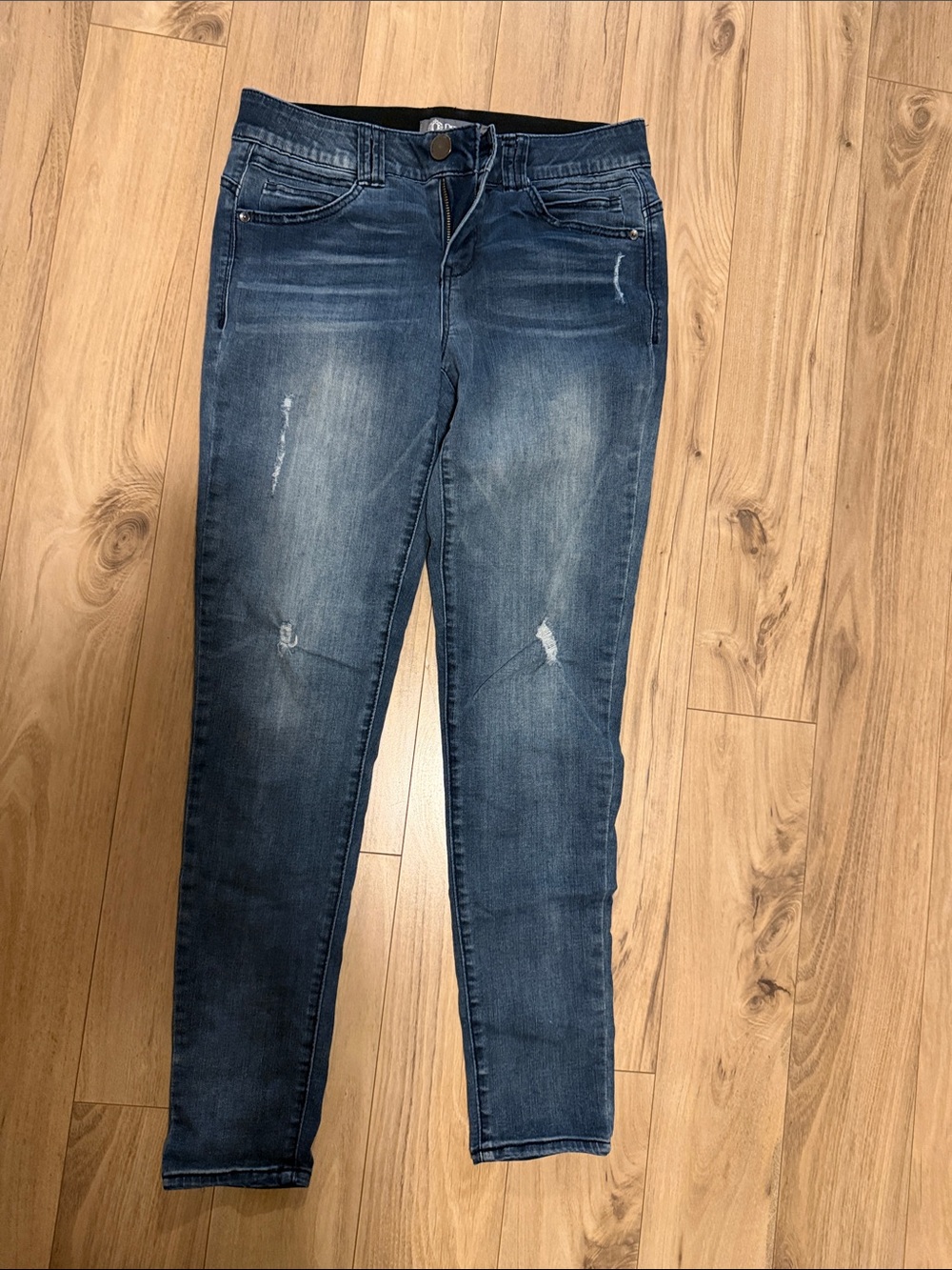 Democracy Dark Blue Skinny Jeans with Light Distressing